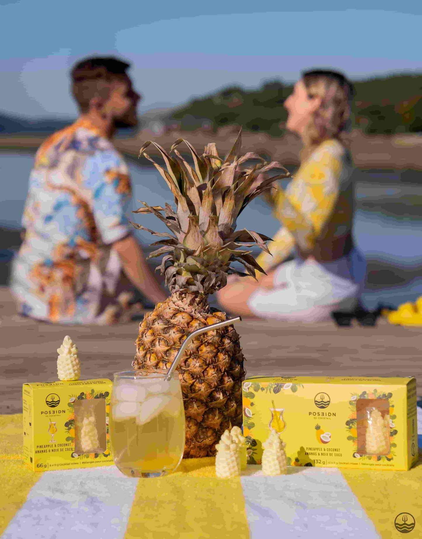 POSEIDN - Bombe à Cocktail 3D - Ananas & Noix de coco - Boîte de 6