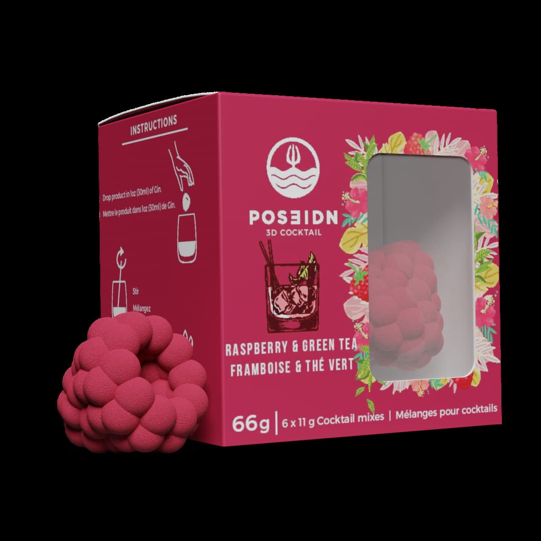 POSEIDN - Bombe à Cocktail 3D - FRAMBOISE & THÉ VERT (Sans boîte)