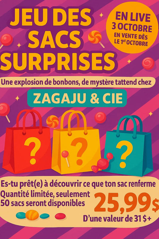 D'AUTRES QUANTITÉS DISPONIBLE VENDREDI SOIR. Sac Surprise ** Live Tiktok 3 octobre 20h